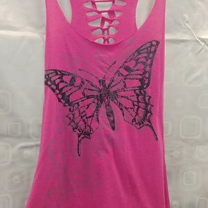 Wet seal pink butterfly top